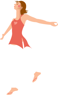 A young woman spreadding her hands - yoga training